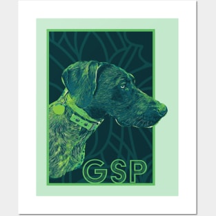 The Green Pup - German Shorthaired Pointer Posters and Art